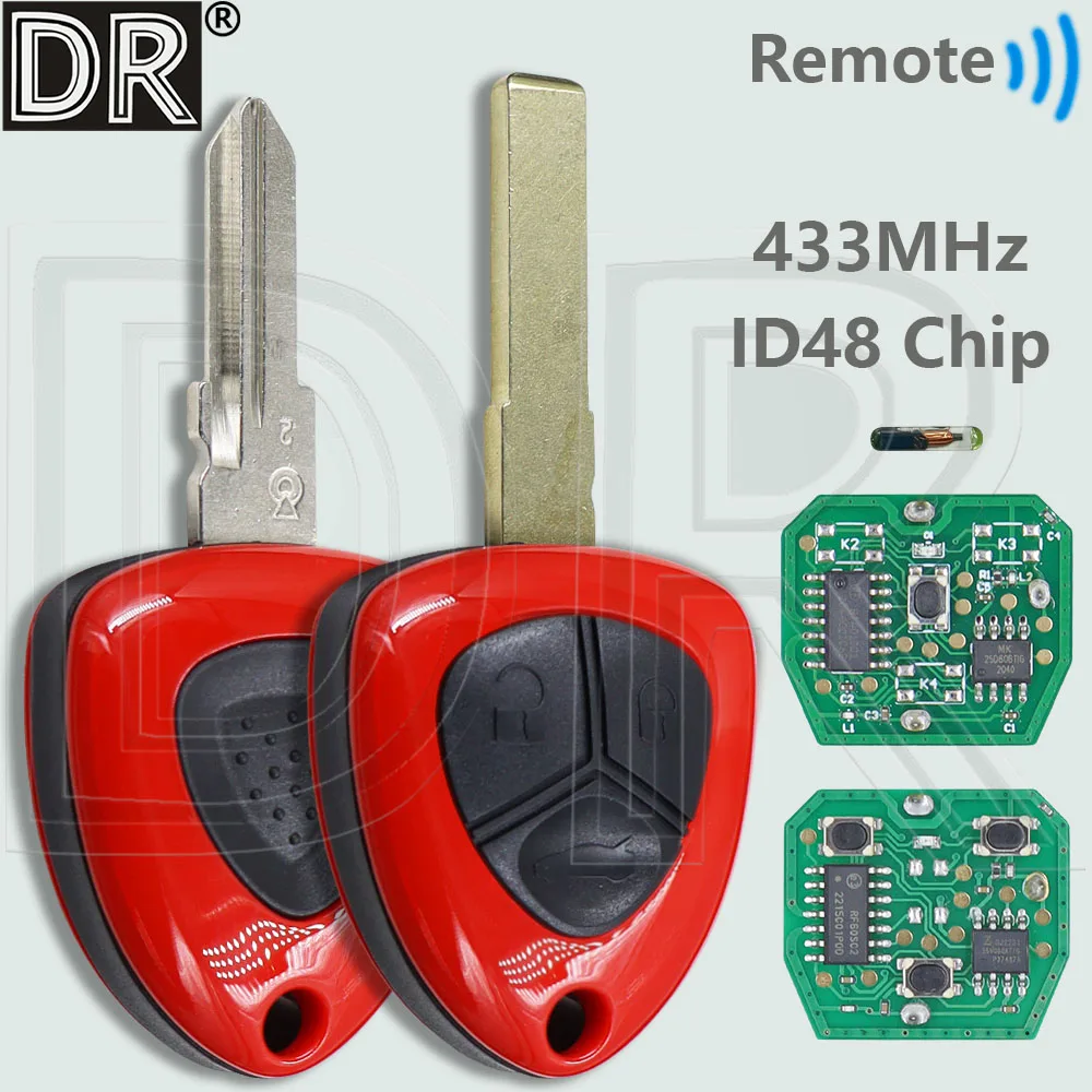Chave remota do carro do botão do chip 433MHz 1/3 de DR ID48 012432   TRWS46E Para Ferrari F430 458