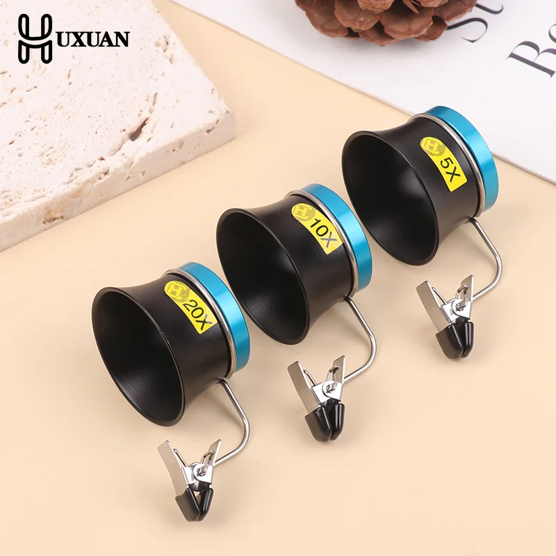 5X 10X 20X Eyeglass Magnifier Tool Clip-On Eye Loupe Loop Magnifying Lens Eyepiece Process Operation Watchmakers Repair Tool