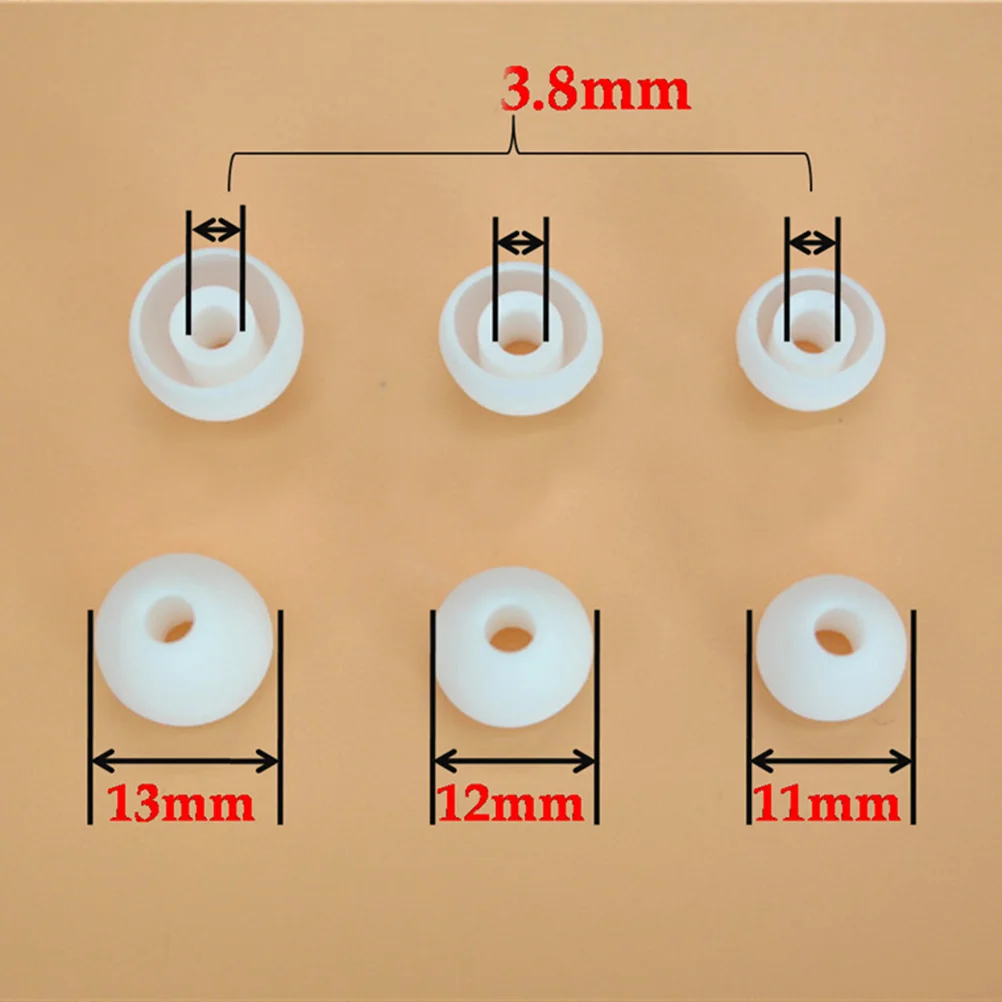 5 Pairs 38mm Silicone Earbuds Eartips Earplugs Cushion Replacement Ear Covers Tips Buds for In-ear Earphone (Transparent