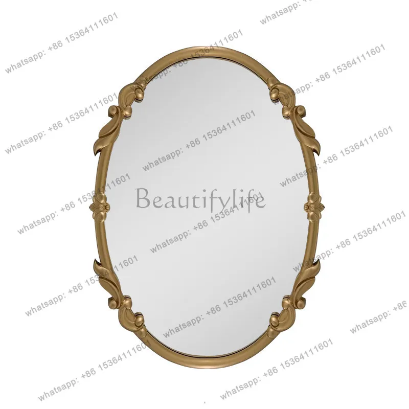PG French carved bathroom mirror wall mounted smart bathroom European oval bathroom defogging mirror