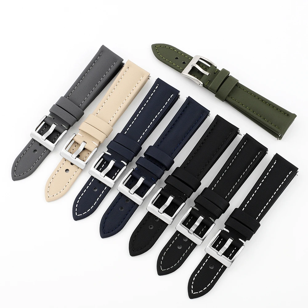 

Sailcloth Watch Strap 18mm 19mm 20mm 21mm 22mm Band Waterproof Fabric Watchband Quick Release Wristband Belt Accessories