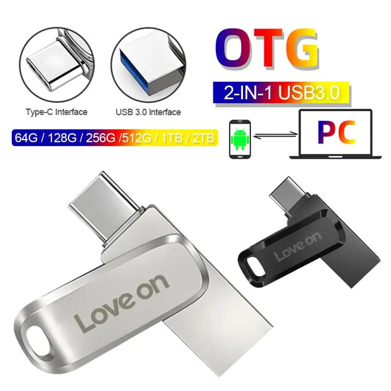 Pendrive 2TB USB Flash Drive asli, 1T logam kapasitas nyata stik memori kecepatan tinggi penyimpanan untuk Laptop/Tablet Ps4/PS5