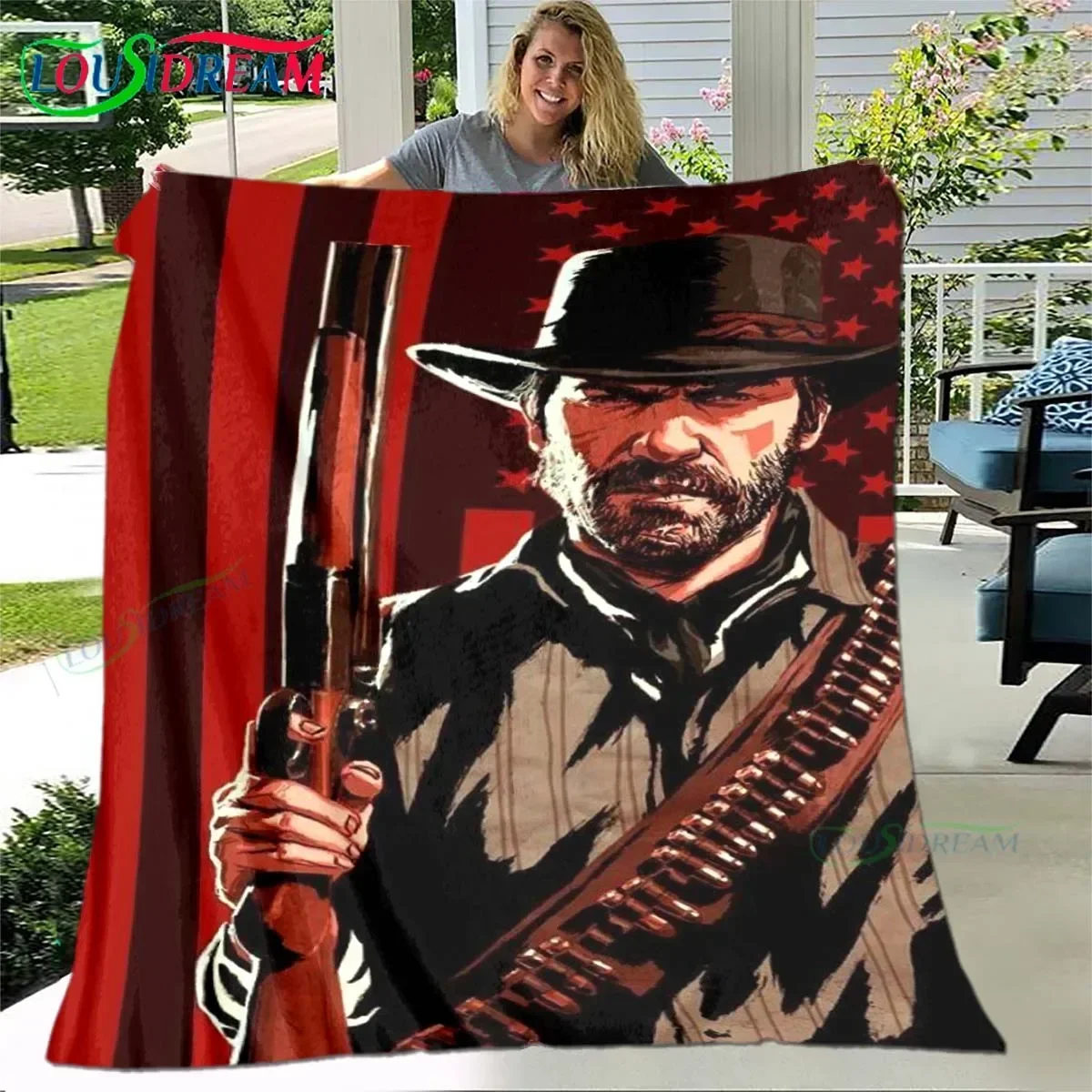 

Popular Game Role A-Arthur Morgan Four Seasons Blanket Sofa Cover Travel Bed Plush Blanket Travel Office Break Blanket Gift