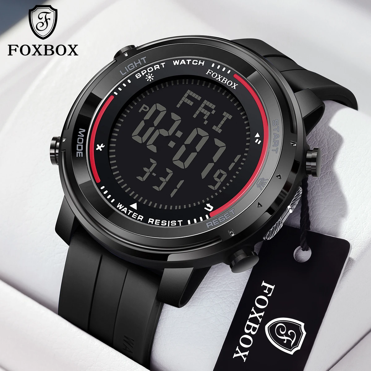 LIGE Digital Watches Sports LED Flashlight Wristwatches Men's 50m Waterproof Watch Digital Light Stopwatch  Military Watch Men