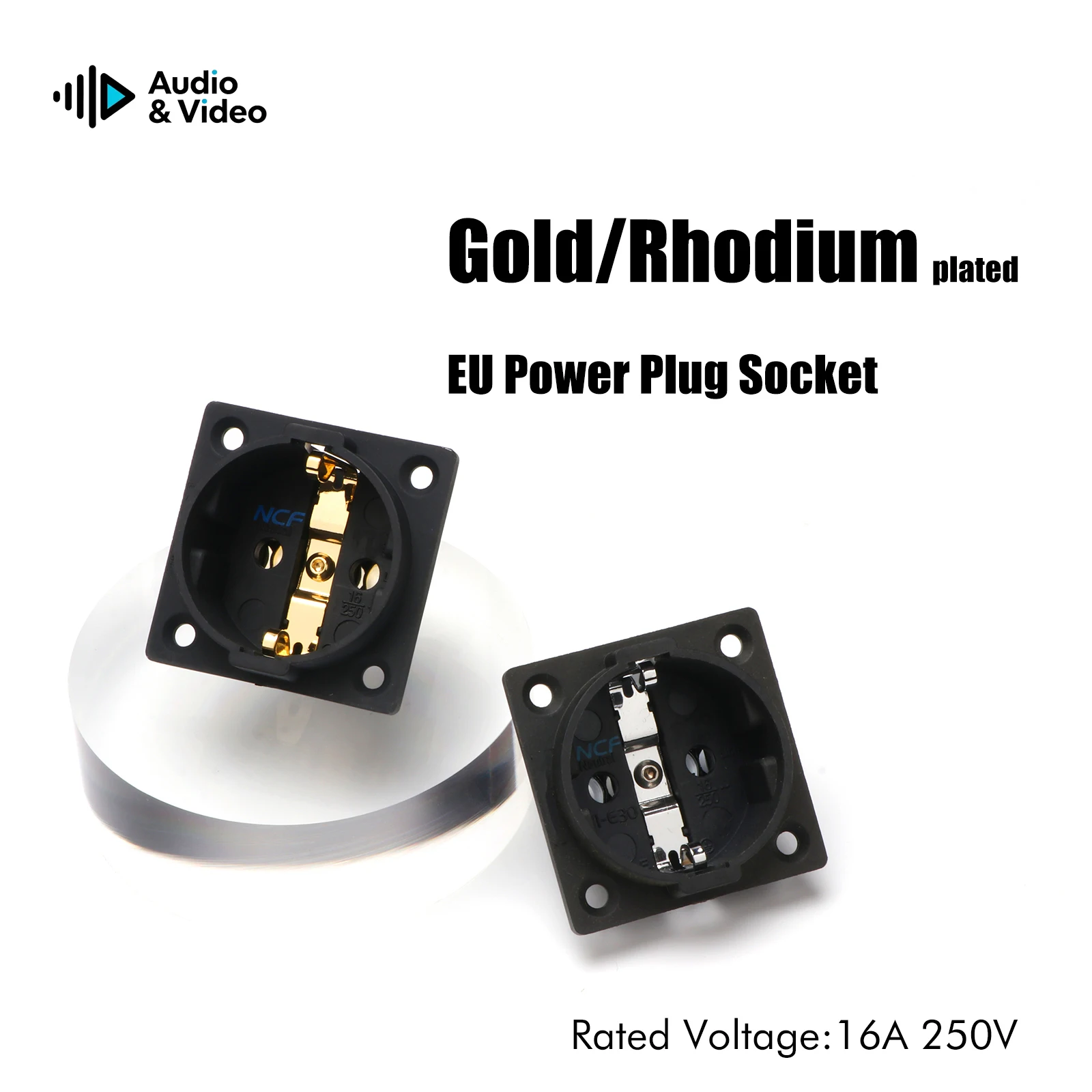 EU-Schuko-Steckdose NCF FI-E30 AC 250 V 16 A EU 2-polige IEC-Eingangsleistung Uitimate Schuko-Chassis-Buchse plattiert Neutralkupfer – Detail 6