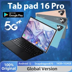 2024 New Pad 16 Pro Tablet 10000mAh 10.1 inch 16GB+1TB 5G Dual SIM Phone Call Bluetooth WiFi Google Global Version Tablet PC