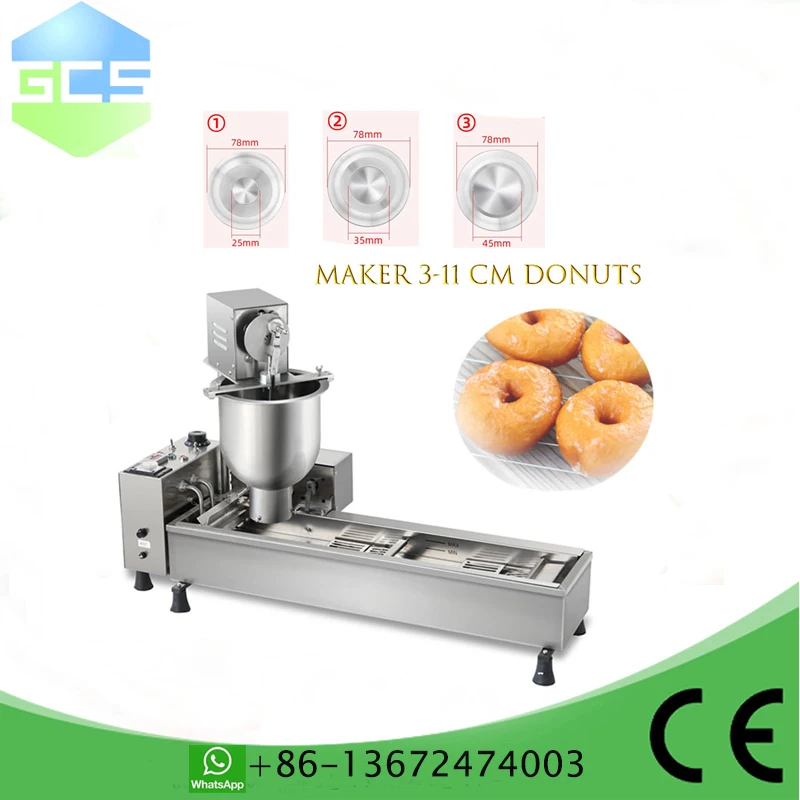 Commercial Ball‑Shape Donut Maker Fryer Electric with Automatic Counting 3 Molds for Pastry Cake Donuts Bakery Baking Machine