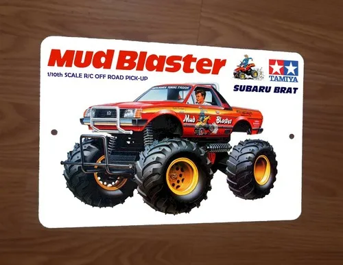 Mud Blaster RC Remote Control Pick-Up Truck Box Art Brat  Metal Wall