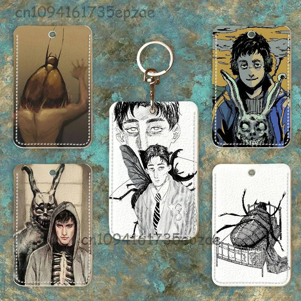 

Gregor Samsa M-Metamorphosis Rectangle Card Case Keychain Access Card Bag Key Tag Ring Leather Card Holder Key Ring Access