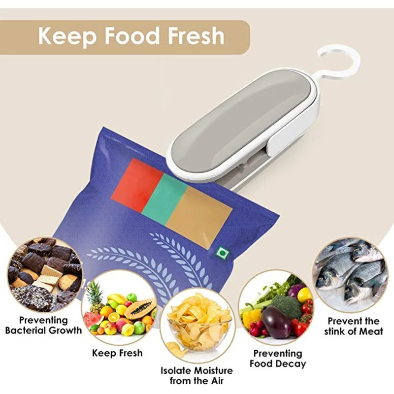 Kitchen Mini Bag Sealing Machine Vacuum Food Sealer 2 in 1 Heat Sealer Handheld Portable Bag Sealer Packaging Machine