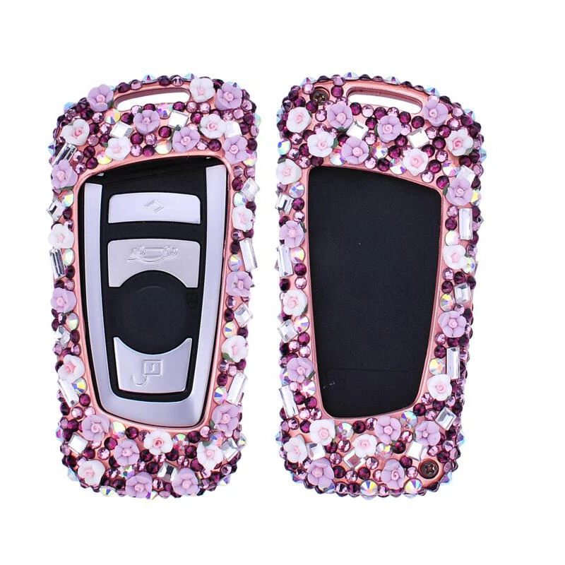 Luxury Alloy Car Key Case Cover Holder Shell Bag Diamond Decoration For BMW E46 E90 E60 F10 F30 G20 F20 E87 E92 X1 X3 E91 F48