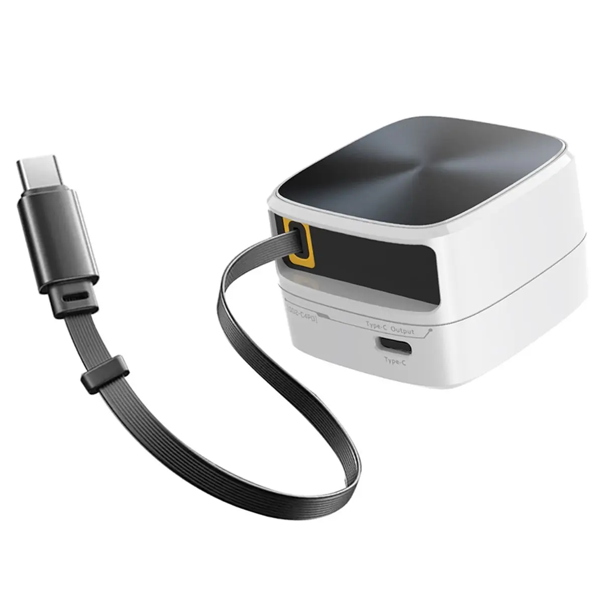HDL New 35W GaN Fast Charging Extension Cords Folding Storage Portable Type C for Smartphone Tablet Laptop White