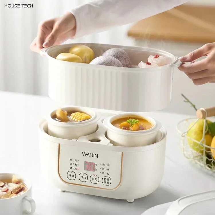 household  multifunctional new Electric stew pot double pot stew pot water stew steamer soup automatic ceramic