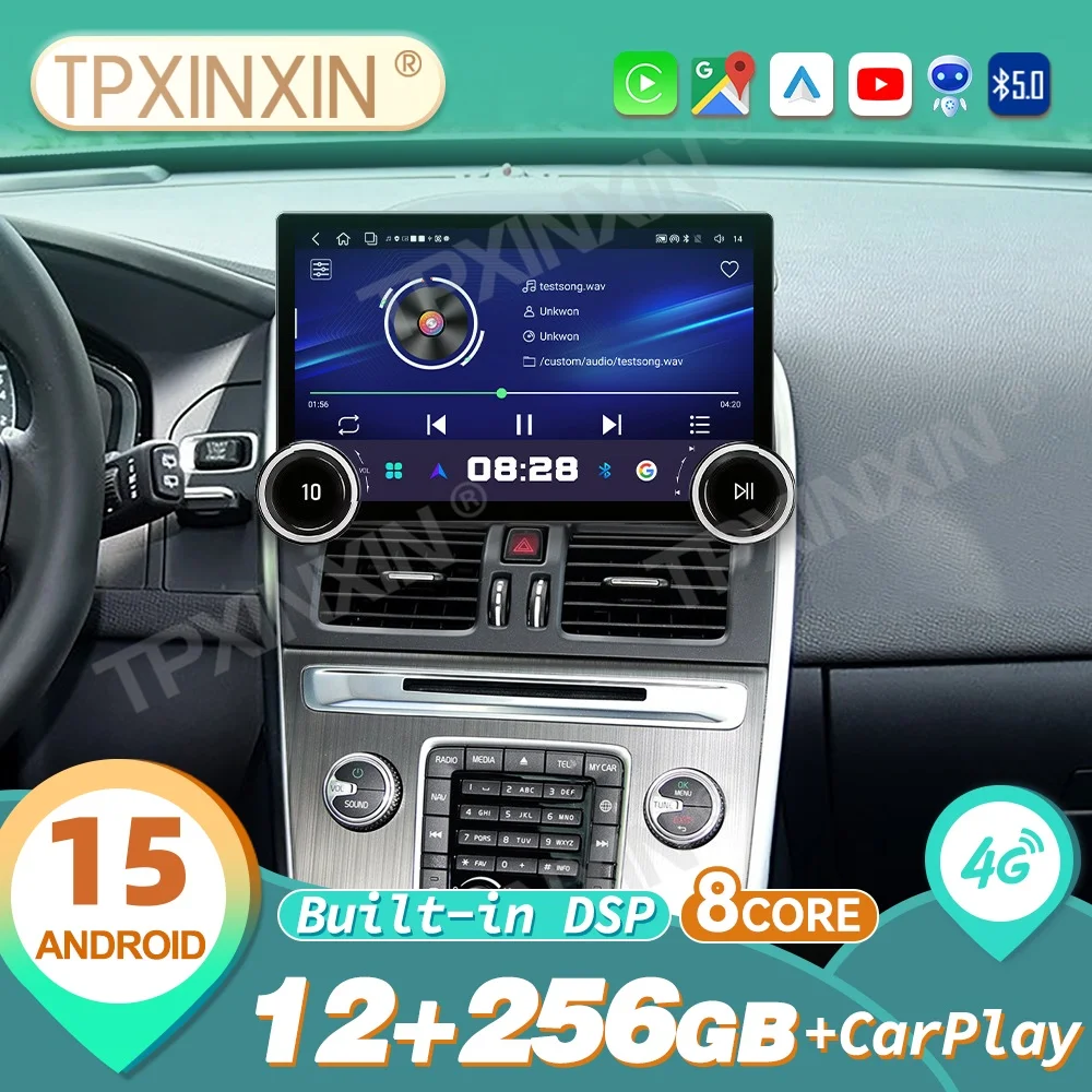 Radio Multimedia con Android Auto y Carplay para Volvo XC60 I 2009~2017, Reproductor GPS, Navegador, Estéreo, Unidad Principal, 4G, WiFi, DSP, AHD, SWC