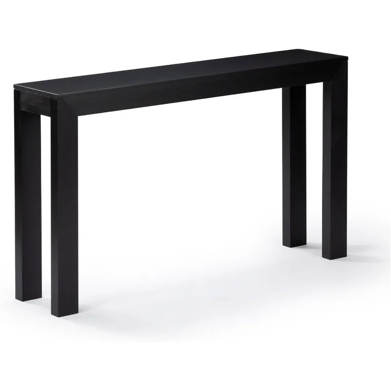 Mesa de console moderna de madeira maciça, 56 polegadas, mesa de sofá, mesa de entrada estreita para corredor, atrás do sofá, sala de estar
