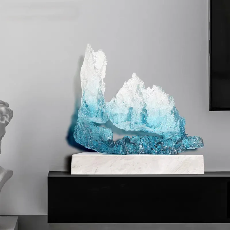 Nordic Room Decor, Abstract Resin Art Sculpture Ornaments, Rockery Artwork Statue,Living Room Office Crafts Desktop Decoration