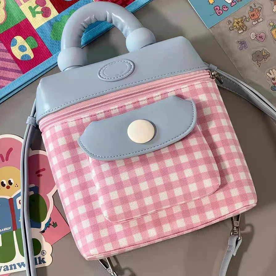 Damska Nowa Bsg Nowa Słodka Dziewczęca Różowa Torba na Ramię Codzienna Mała Torebka Plecak Uroczy Studencki Mały Tornister Słodki Styl