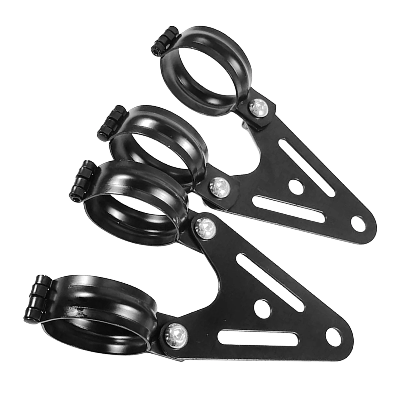 2PCS Motorcycle Headlight Bracket Universal Retro Headlight Mount Bracket head light lamp Holder for 32-41mm Fork Black