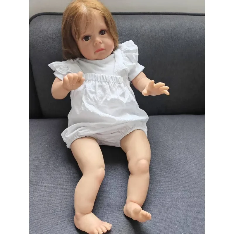 

60cm Bebe Doll Reborn Toddler Maggi Rooted Hair Soft Touch 3D Skin with Visible Veins High Quality Art Doll