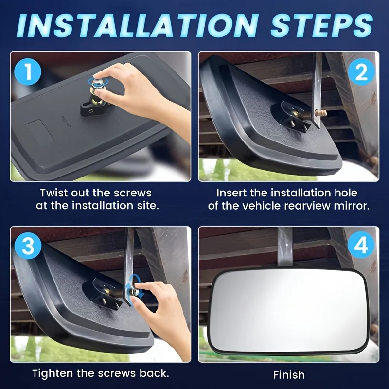 Forklift Rearview Mirror 360 Degree Rotation Side Mirrors And Screw-On Rearview Mirror 1-5T Tractor Mirrors Accessories