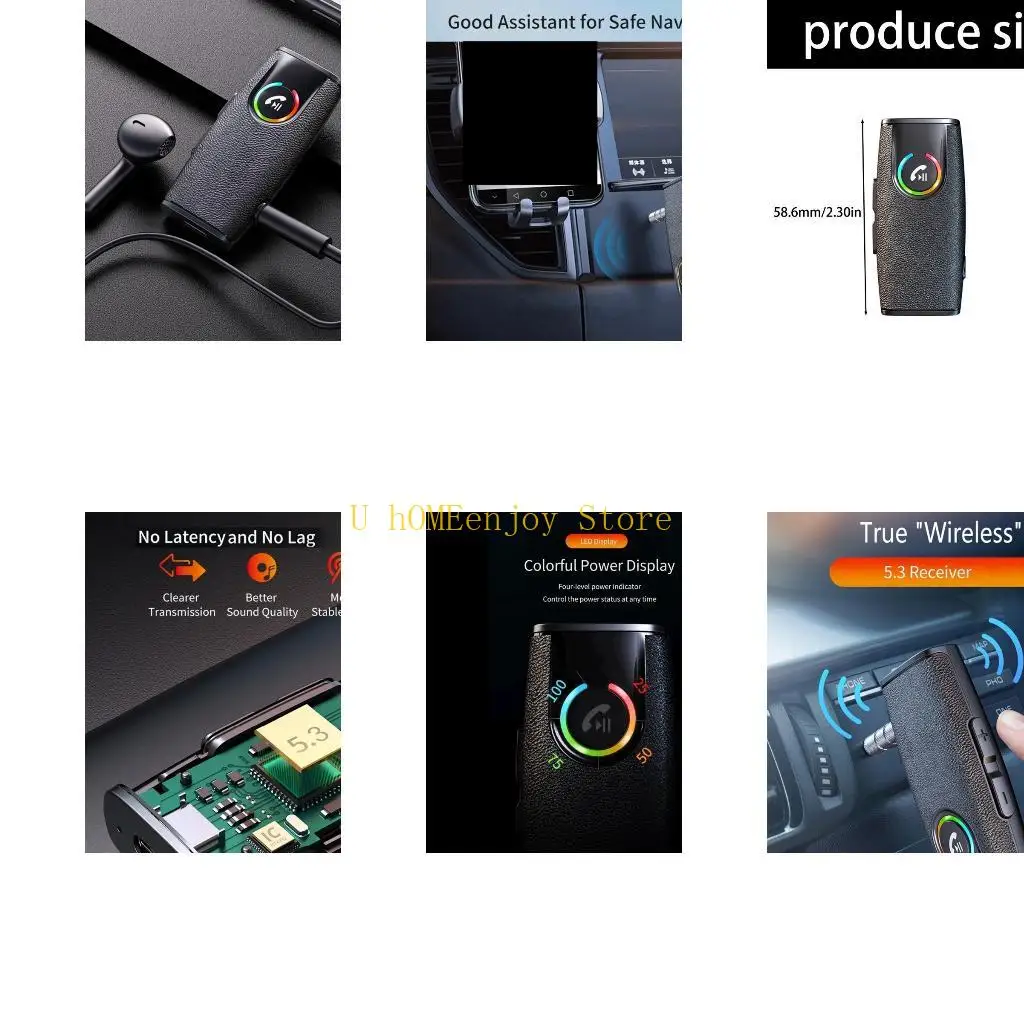 

Беспроводной слуховой адаптер B0KF с дисплеем мощности управления звуком для автомобильных динамиков