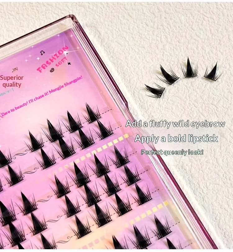 Mengjieshangpin Manga Wimpern Falsche Wimpern Kleiner Teufel Comics Weibliche Natürliche Schlanke Weiche Dicke Simulierte Lockige Wimpern – Detail 3
