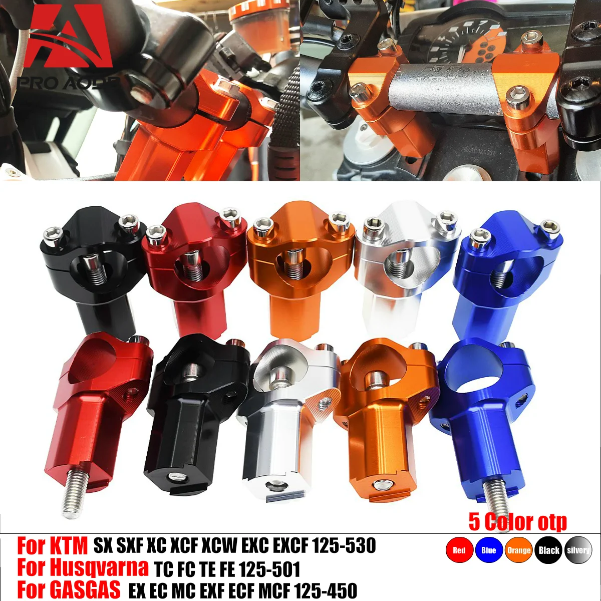 

Reliable durable Motorcycle CNC HandleBar Risers Fat Handle Bar Mount Clamp For KTM SX SXF EXC EXCF XCW XCFW 125-530 2000-2022