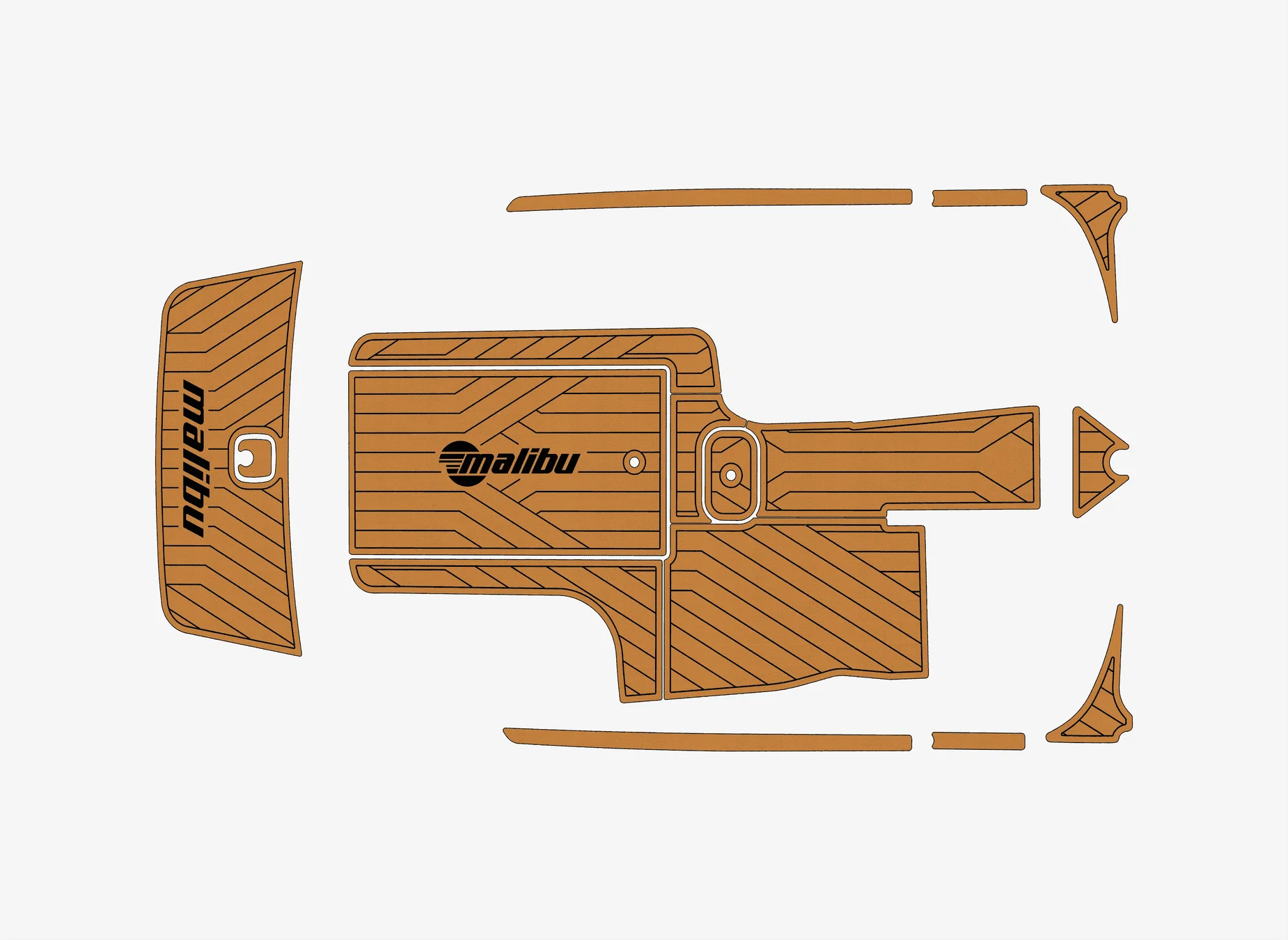Non-Slip EVA Faux Teak Marine Mat Self-Adhesive 6mm Yacht Cockpit Pad for 2005 Malibu 23LSV  Boat Decking Easy Install