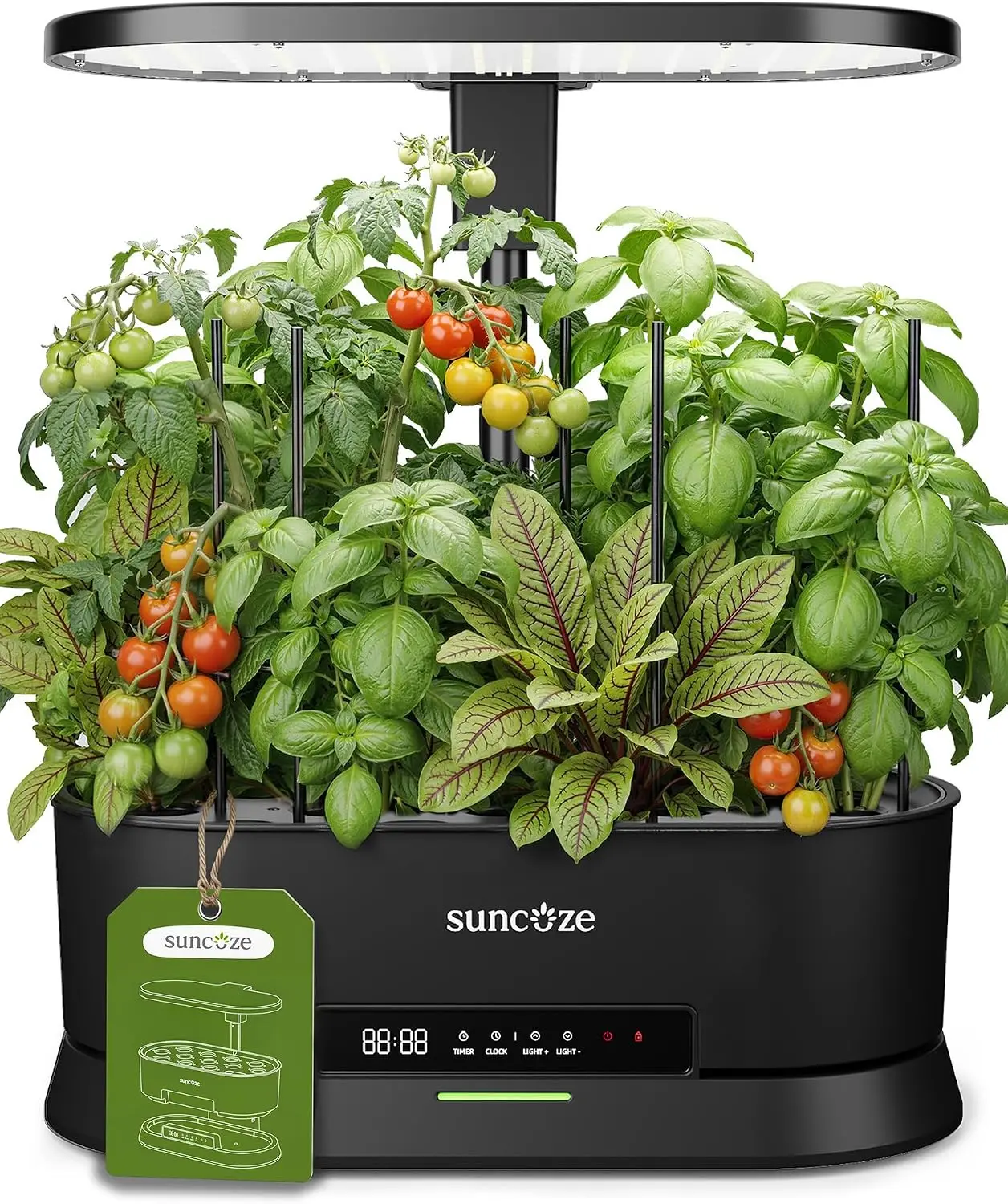 Hydroponics Growing System Smart Panel 5L Removable Tank 36W LED Dimmable Full Spectrum Grow Light 12 Pods Indoor Herb Garden 21