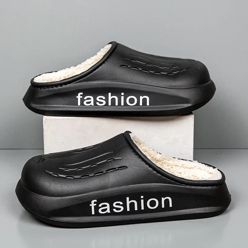 Fluffy Home cotton shoes Soft Lightweight Anti Slip Comfortable Indoor Shoes Couples Autumn Winter Warm Toes Men's Slides