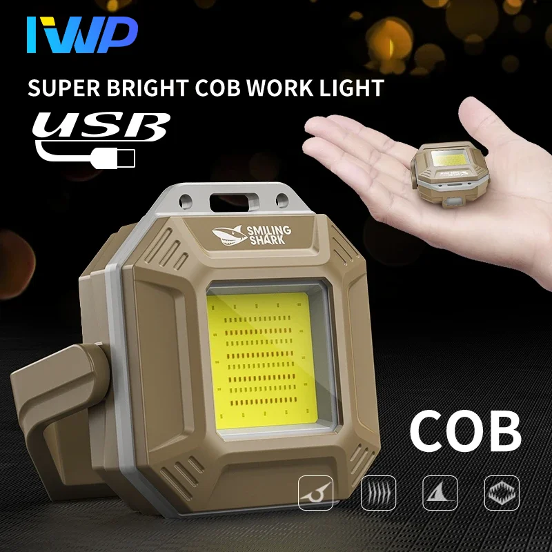 COB LED Work Light Waterproof Inspection Lamp with Magnetic Base Emergency Light Rechargeable for Car Repair Emergency Workshop