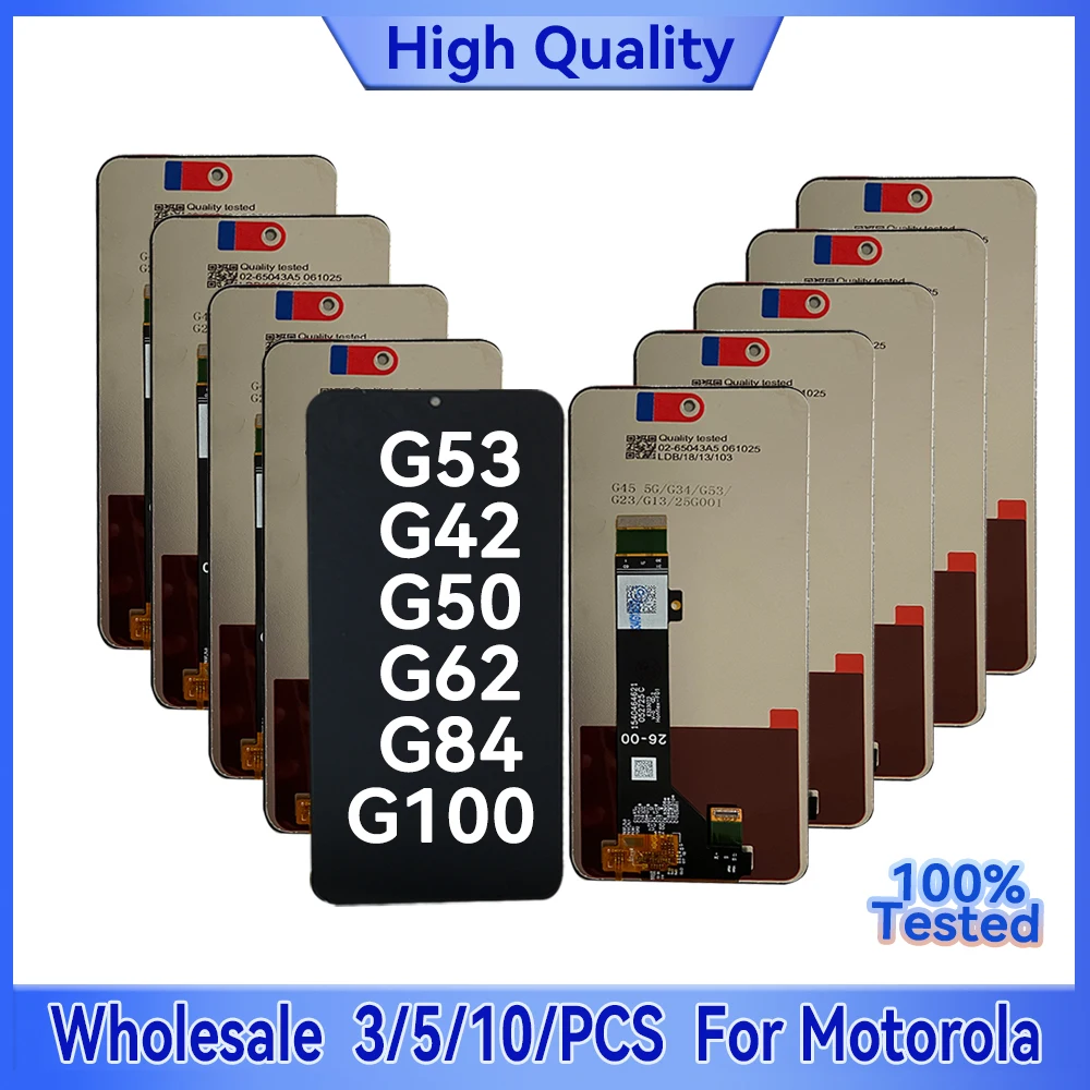 

Оптовая продажа, 3/5/10 шт./лот, для Motorola G42 G62 G84 G100, ЖК-дисплей для Moto G50 4G 5G, дигитайзер в сборе для Moto G53
