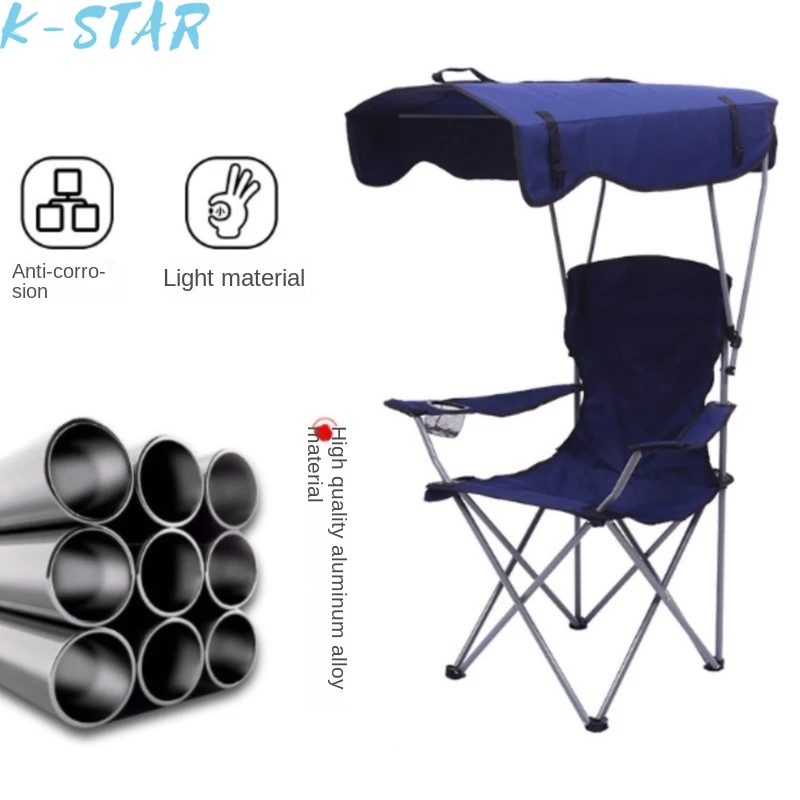 K-star-sillas plegables portátiles para exteriores, sillas de playa con parasol, acampada y parada, venta al por mayor, novedad de 2024