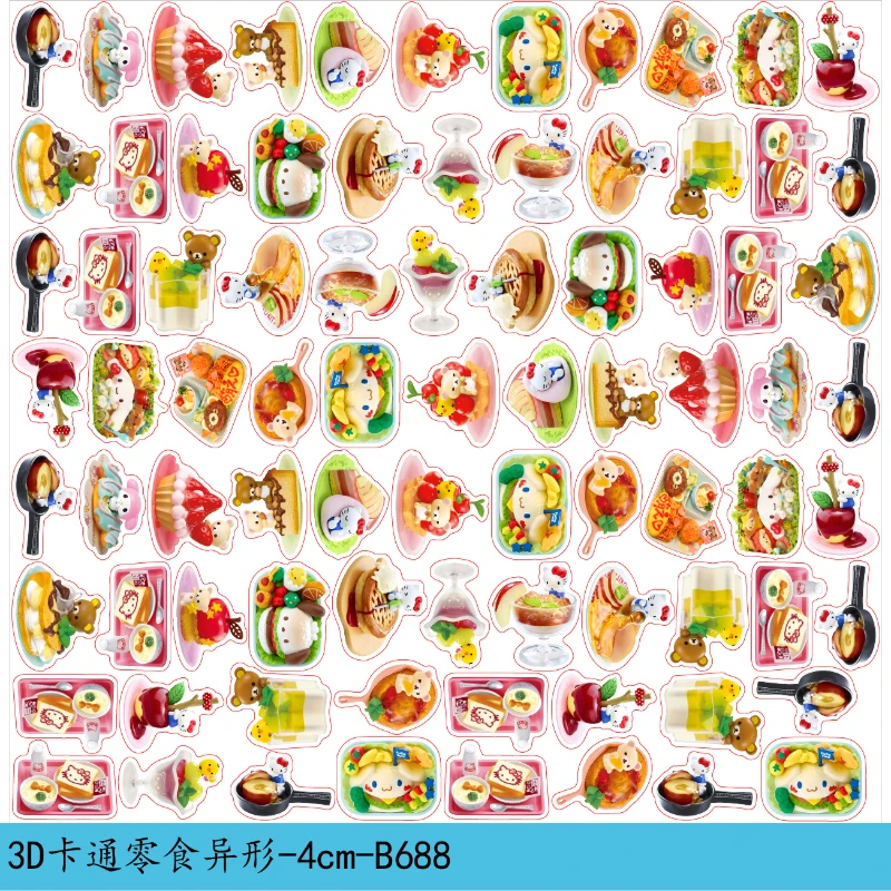 Parche acrílico de dibujos animados de Hello Kitty, transparente de doble cara, 1/2/3/4/5/6/8cm, llaveros hechos a mano, accesorios de adorno, Material