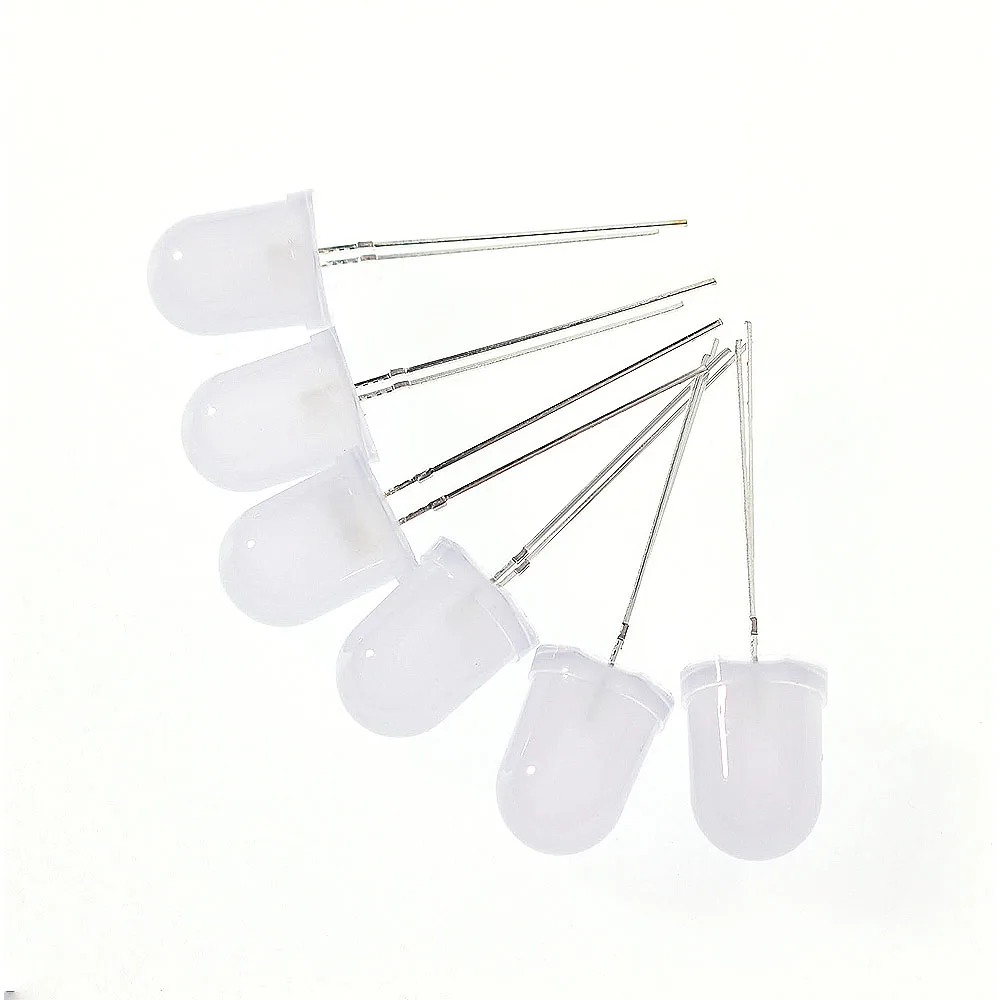 50PCS F10 10mm LED 5 Colors Assortment Kit Red Blue Yellow Green White Diffused Round LED Light Emitting Diode DIY PCB Lamp Bulb