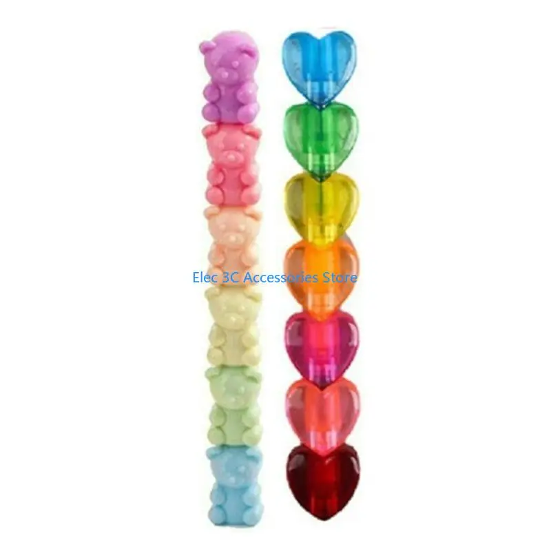 Y51A 2 Pcs Heart Highlighter Markers Splicing Highlighter Pen Stationery Supplies