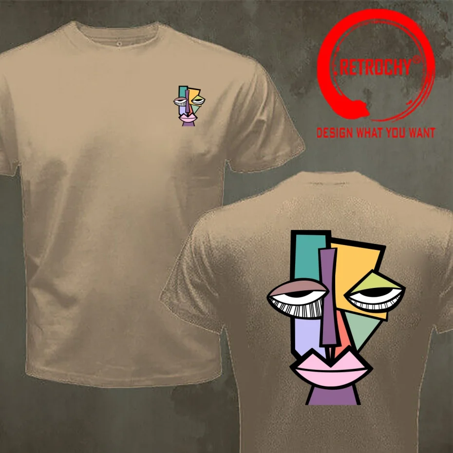 Picasso Style Cubist Print T Shirt Men Fashion Trendy Casual Clothing Stylish Tops Tee Shirt Leisure Tshirt Men's T-Shirt