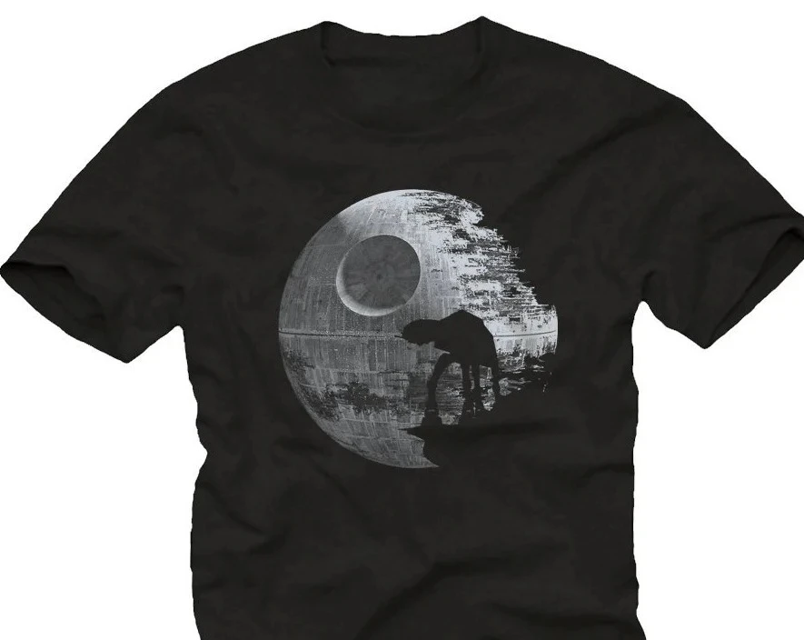 Vintage Star T-Shirt Black at Shadow Print T-Shirt Graphic T-Shirt Retro Street Style Round Neck Short Sleeve Men's T-Shirt