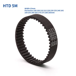 HTD 5M Timing Belt Pitch 5mm Width 15mm Closed Rubber Drive Belts Perimeter 180 200 210 215 220 225 230 235 240 245 -360mm