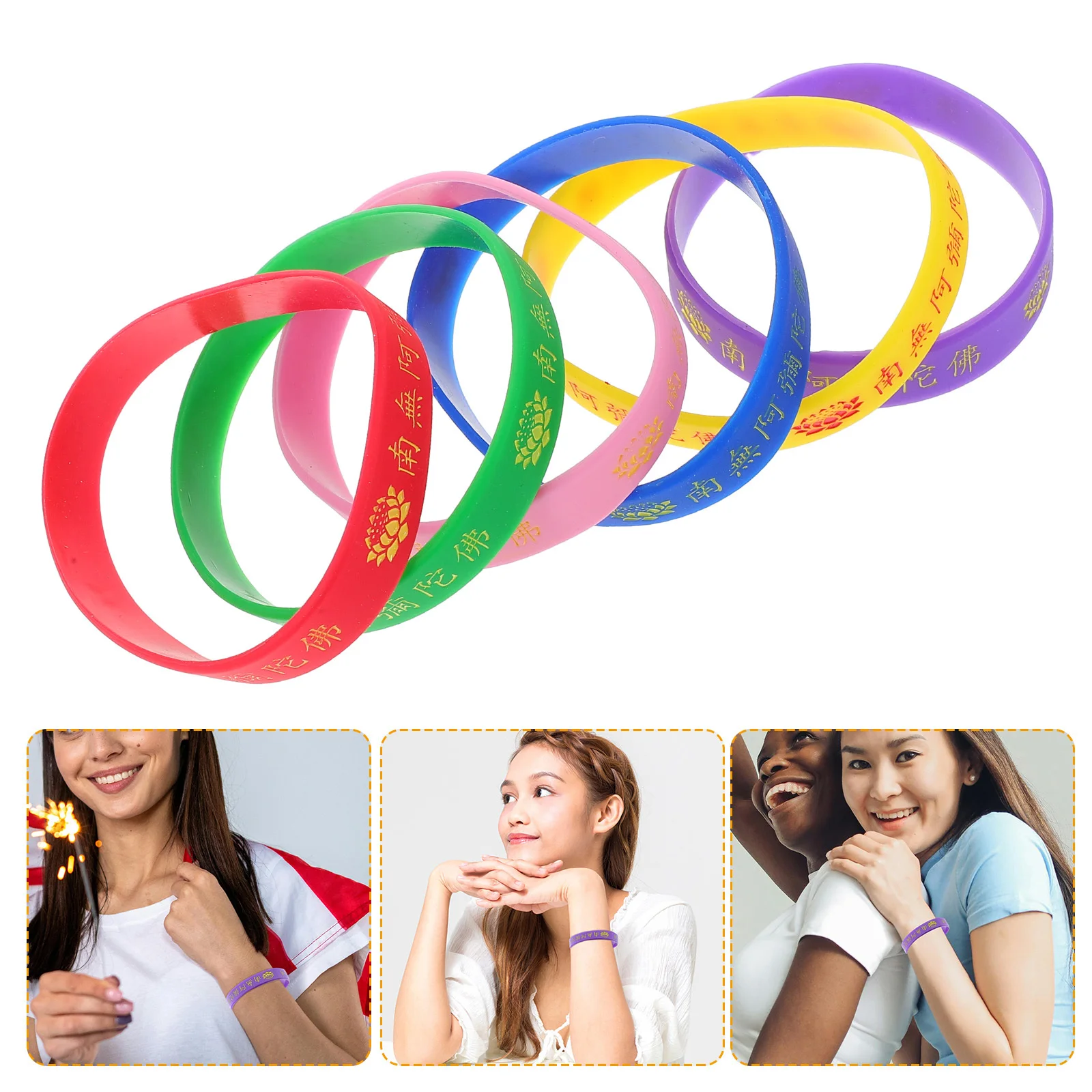 

6 Pcs Bracelet Motivational Bracelets Prayer Bands Inspirational Wristbands Faith Silicone Blessing