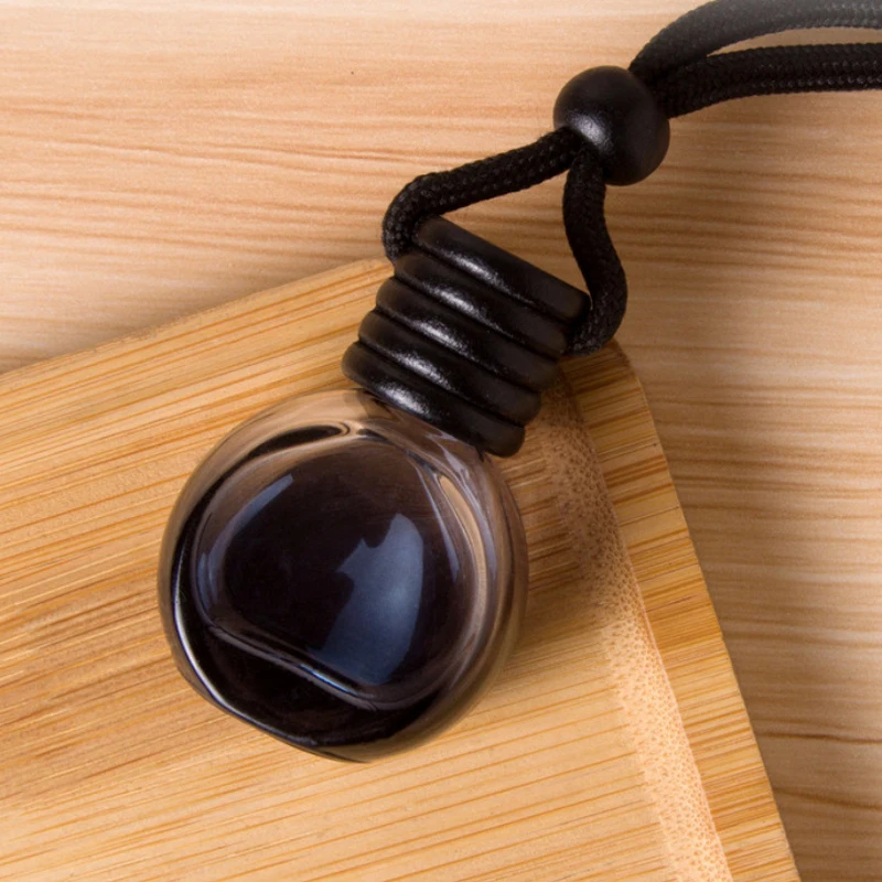 Car Essential Oil Diffuser Fragrance Air Freshener Scent Perfume Bottle Ornament 1Psc Black Cap Dyed Square Cap Empty Bottle