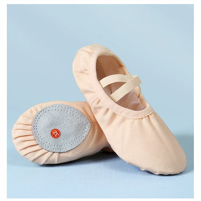 Nuovi appartamenti per bambini rosa Scarpe da ballo Scarpe da ballo piatte in tela per bambini Scarpe da punta per balletto in raso con puntelli rosa neri taglia 25-39