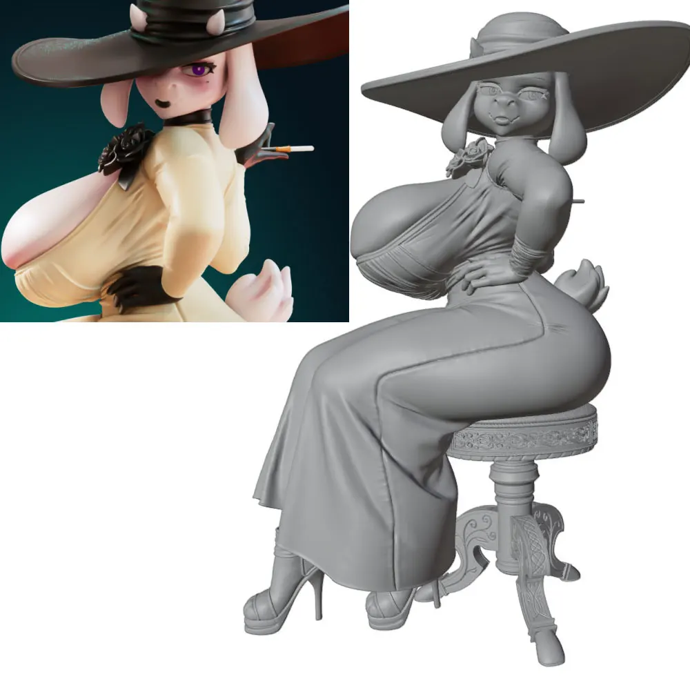 1/24--1/8 NSFW Anime Character Statue GK Miniature 3D Printed Gray Model Figurine DIY Doll Model Unassembled And Unpainted
