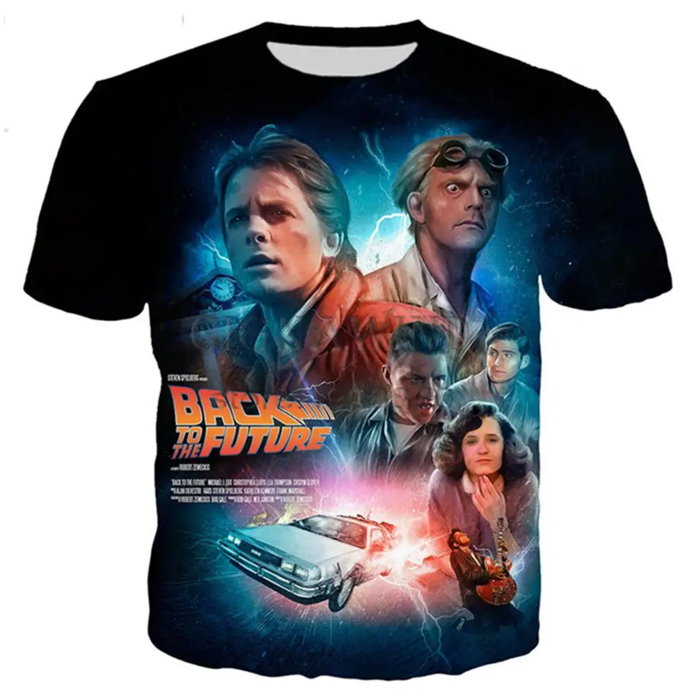 New Arrive Popular Classical Movie Back to the Future Printed 3D T-shirt Men Women Novelty Casual Tees Tops Round Neck Clothing