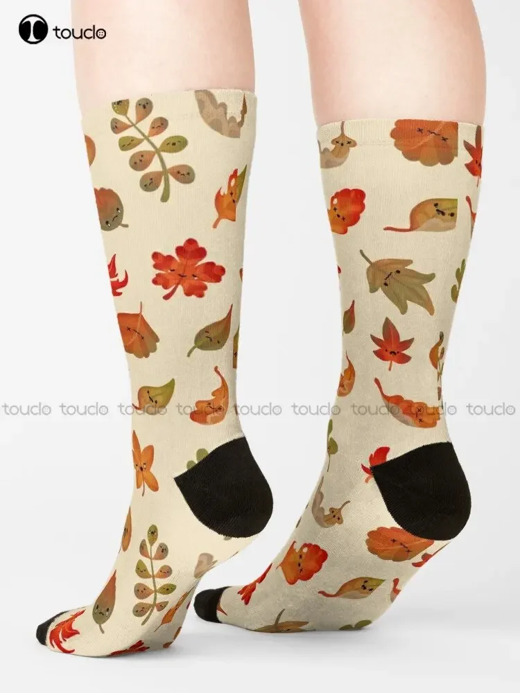 Sad Fallen Leaves Womens Boot Socks Personalized Custom Unisex Adult Teen Youth Street Skateboard Socks Custom Gift