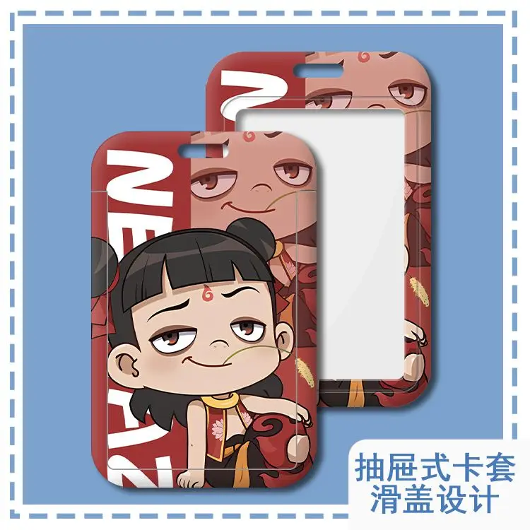 Anime Ne Zha 2 Aobing Aog Guang Student Id Card Bus Subway Ferrule Protective Case Meal Card Holder Venue Mall Pendant Gift