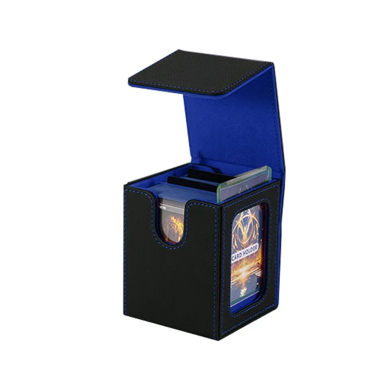 PU Leather Trading Card Deck Box Window Display Storage Case for MTG YuGiOh Game Cards TCG Box with Divider High Quality view 6