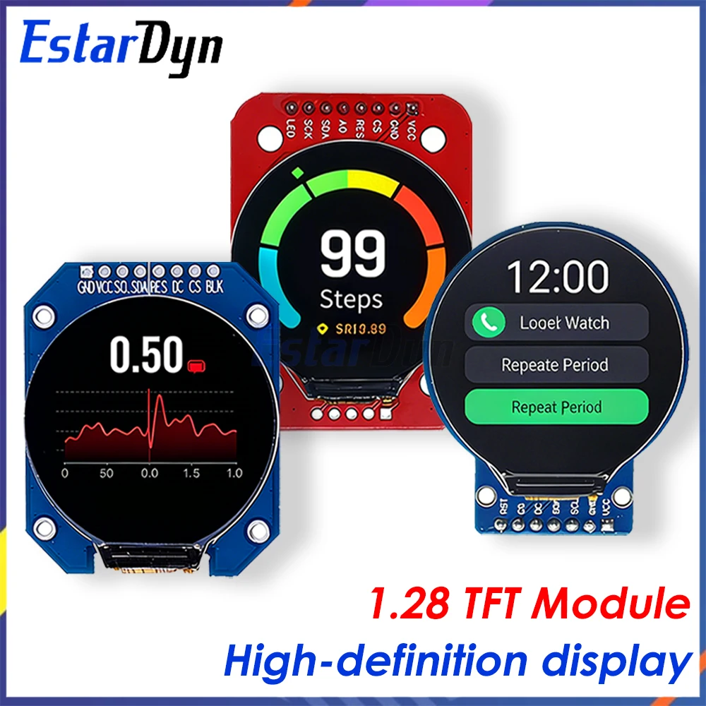 TFT Display 1.28 Inch TFT LCD Display Module Round RGB 240*240 GC9A01 Driver 4 Wire SPI Interface 240x240 PCB For Arduino