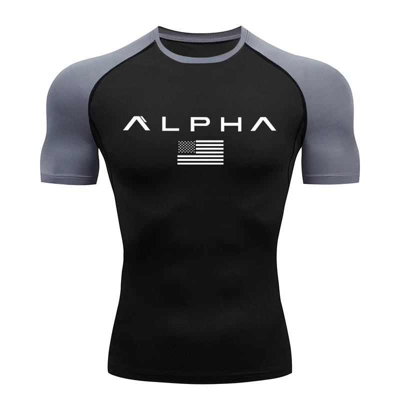American Flag Print Short Sleeve Compression Shirts for Men Athletic Quick Dry Tshirts Gym Workout Running Tees Undershirts Tops