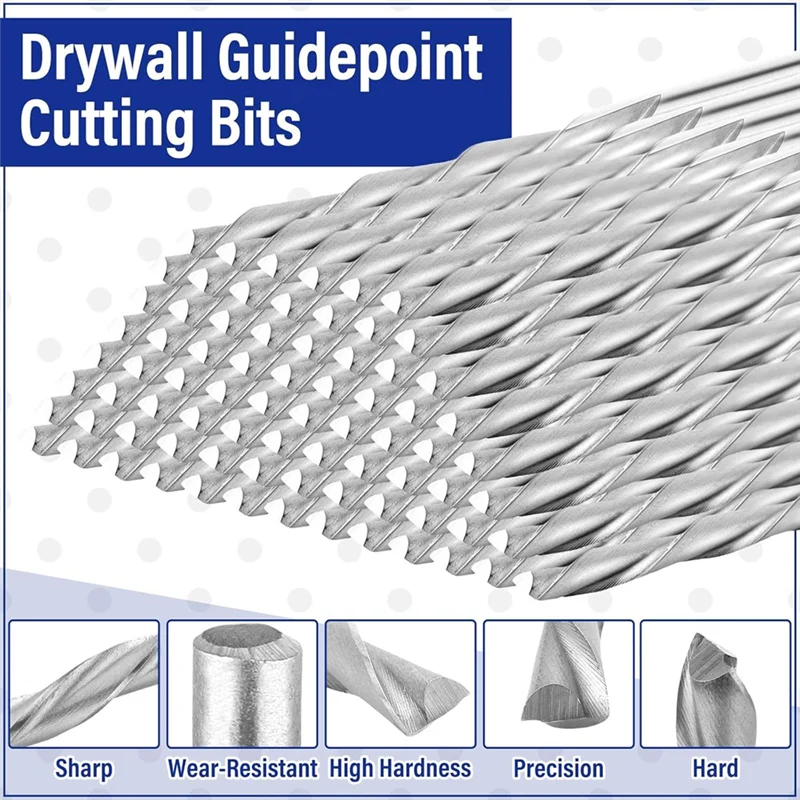ABJY-50Pcs 1/8 Inch Drill Bit For Wood And Plastic Guide Point Cutting Bits Diameter Wood Router Bits,For Use With Spiral Saw